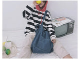Denim Fashion Einkaufstasche - Große Schultertasche