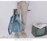 Denim Fashion Einkaufstasche - Große Schultertasche